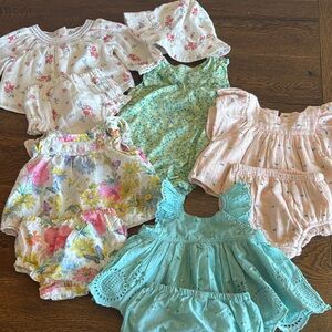 Gap Baby Girl Floral and Lace Baby Romper Sets 5 Outfits 3-6 Months